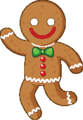 Decorated christmas cookie men with white icing and sprinkles vector
