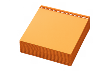 Orange spiral bound notebook with blank pages 3d icon rendering, ready for notes, ideas, planning, and task management