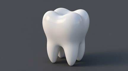 Single molar tooth illustration in white on dark grey background