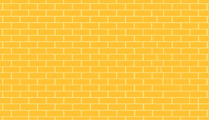Yellow brick wall pattern background. Seamless yellow brick wall pattern in flat vector style. Minimal architectural background suitable for posters, banners, web design, construction, urban themes.