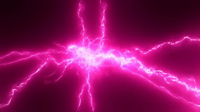 Dynamic pink lightning strikes energy burst in highresolution slow motion