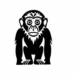Fototapeta premium monkey icon silhouette in flat style for jungle and wildlife design 