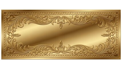 Elegant gold ornamental frame with intricate floral patterns and smooth gradient