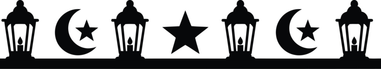 Obraz premium Elegant Lanterns with Stars and Moon - Night Decoration