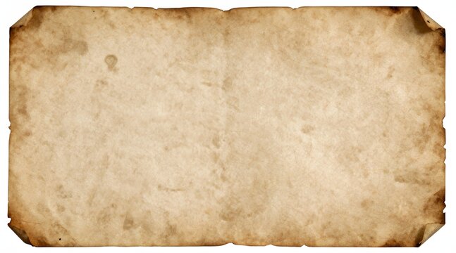 Blank parchment paper with torn edges for antique map or document background
