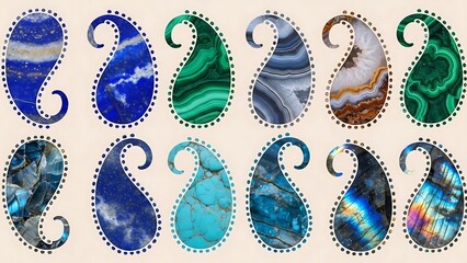 Pendant Shapes Filled with Various Gemstones.