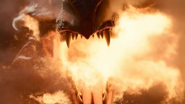 Fierce dragon unleashes fiery breath in stunning cinematic sequence