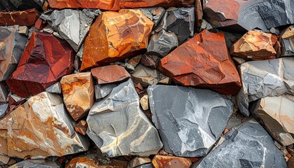 Multicolored Rocks and Stones Pattern Background.
