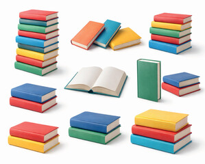 stack of colorful books