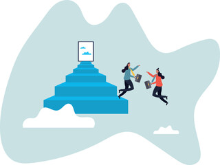 Employee encouragement, manager advice, guidance, stairway to success or new opportunity,about a man and his life.