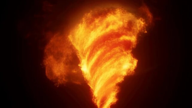 Blazing tornado: dynamic spiral of intense fire and energy