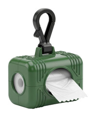 Fototapeta premium Dispenser for pet waste bags product showcase urban isolated on transparent background