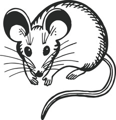 mouse minimal icon silhouette vector illustration
