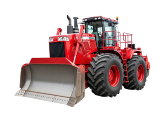 Heavy equipment operation at construction site earthmoving focus isolated on transparent background