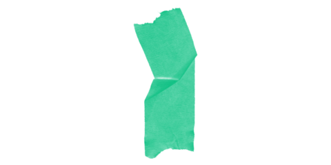 Green torn masking tape texture abstract isolated black background adhesive supply craft art object emerald color