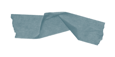 Textured Teal Blue Green Adhesive Tape Strip Crumpled Folded Rough Torn Edges Isolated on Dark Black Background Design