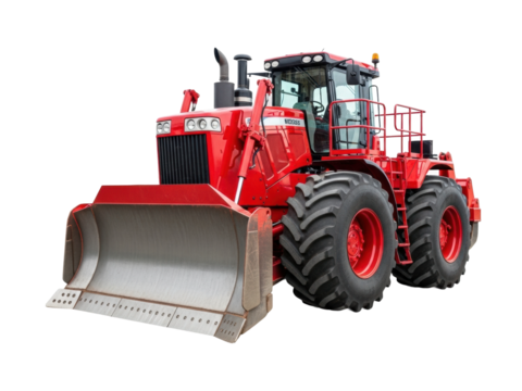 Heavy equipment operation at construction site earthmoving focus isolated on transparent background - Powered by Adobe