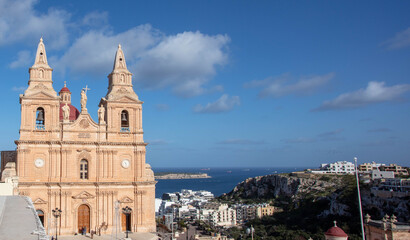 Looking from the Church at Mellieha Malta
