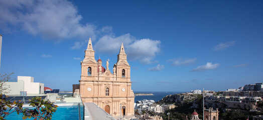 Looking from the Church at Mellieha Malta