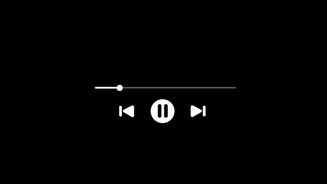 Play or pause button animation. Music or video play bar icon.