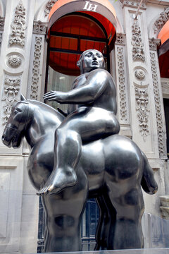 MONTREAL,CANADA: The Volumptuous man. A piece by Columbian artists Fernando Botero, whose style is characterized, among others, by the rounded shapes of his figures.