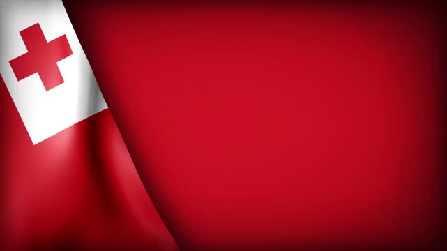 High Quality National Animated Background with Wavy Flag of TONGA