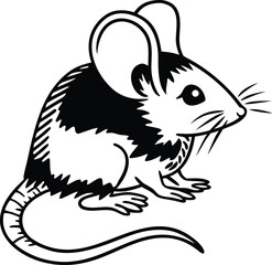 mouse graphic silhouette vector illustration

