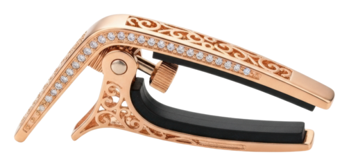 Guitar capo demonstration music product showcase isolated on transparent background