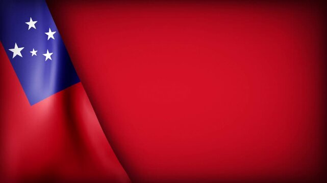 High Quality National Animated Background with Wavy Flag of SAMOA