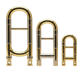 Fototapeta premium Industrial brass tubes display workshop product isolated on transparent background