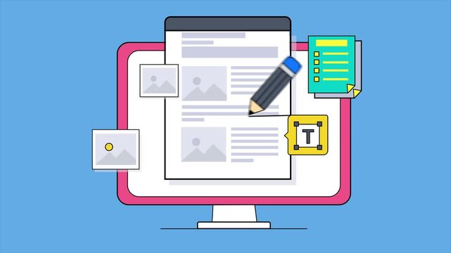 Writing text material for websites, blogs, social media, freelancing, business, and marketing. Web banner in vector