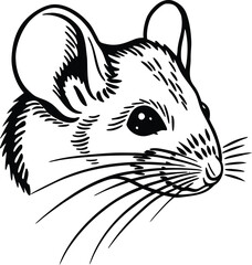 mouse detailed silhouette vector illustration
