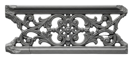 Ornate decorative element restoration project architectural detail isolated on transparent background