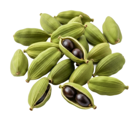 Harvesting cardamom pods spice farm food isolated on transparent background