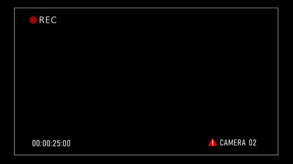 CCTV recording interface overlay with timer, icons on a pure black background. surveillance camera footage, security system visuals, or digital monitoring effects. CAM 2 or camera 2. - Powered by Adobe