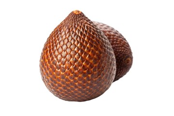 Brown textured fruit pair isolated on white background