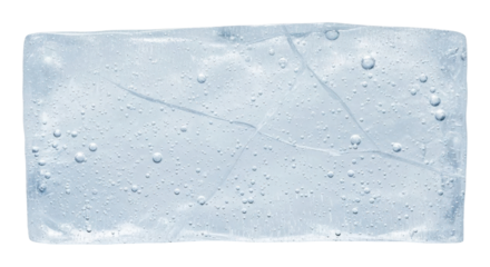 Ice sheet with water droplets clear isolated on transparent background