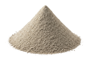 Pouring fine sand in construction sites urban areas view isolated on transparent background