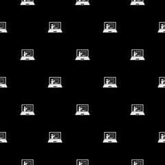 Online training seamless pattern isolated on black background
