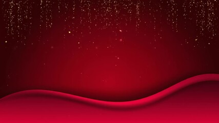 Festive Deep Red Gradient Background with Glittering Sparkles and Subtle Wave Overlay