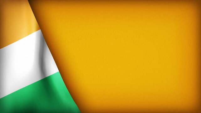 High Quality National Animated Background with Wavy Flag of IVORY COAST