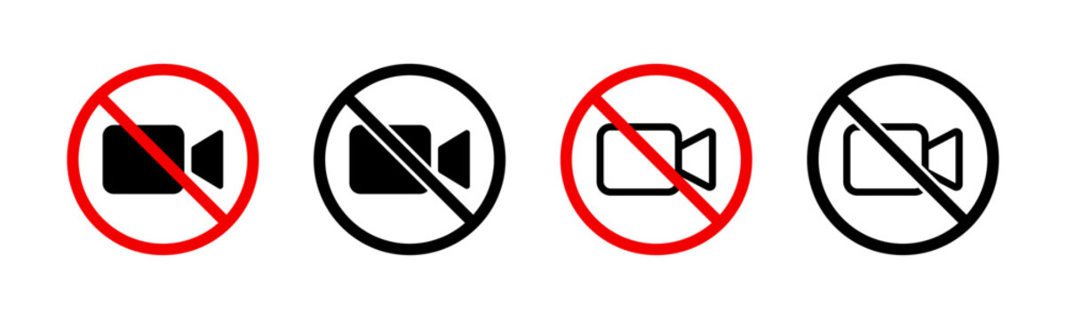 No video recording icon set