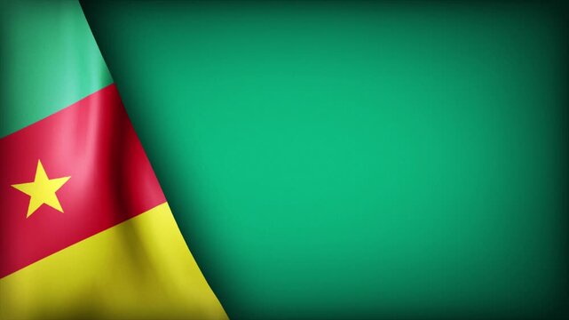 High Quality National Animated Background with Wavy Flag of CAMEROON