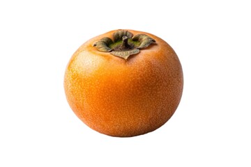 Single persimmon fruit isolated on white background