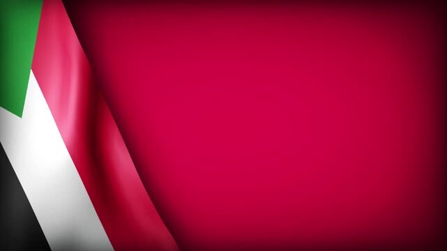 High Quality National Animated Background with Wavy Flag of SUDAN