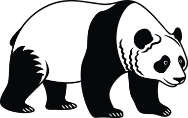 panda outline logo silhouette vector illustration
