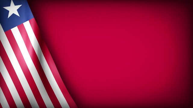 High Quality National Animated Background with Wavy Flag of LIBERIA
