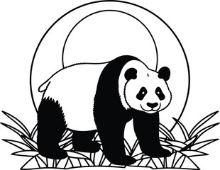 panda face icon silhouette vector illustration

