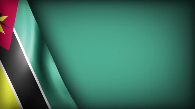 High Quality National Animated Background with Wavy Flag of MOZAMBIQUE