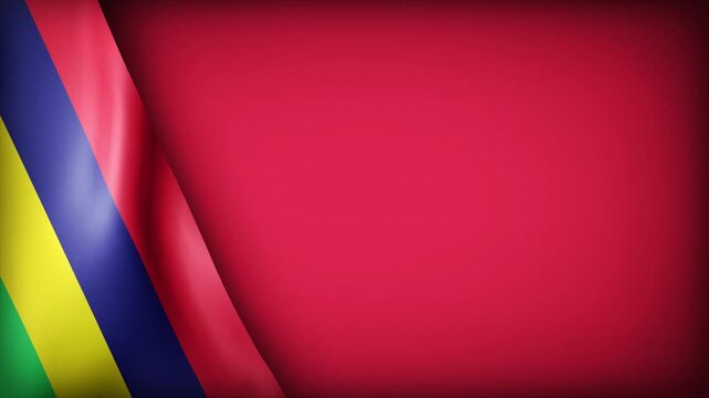 High Quality National Animated Background with Wavy Flag of MAURITIUS